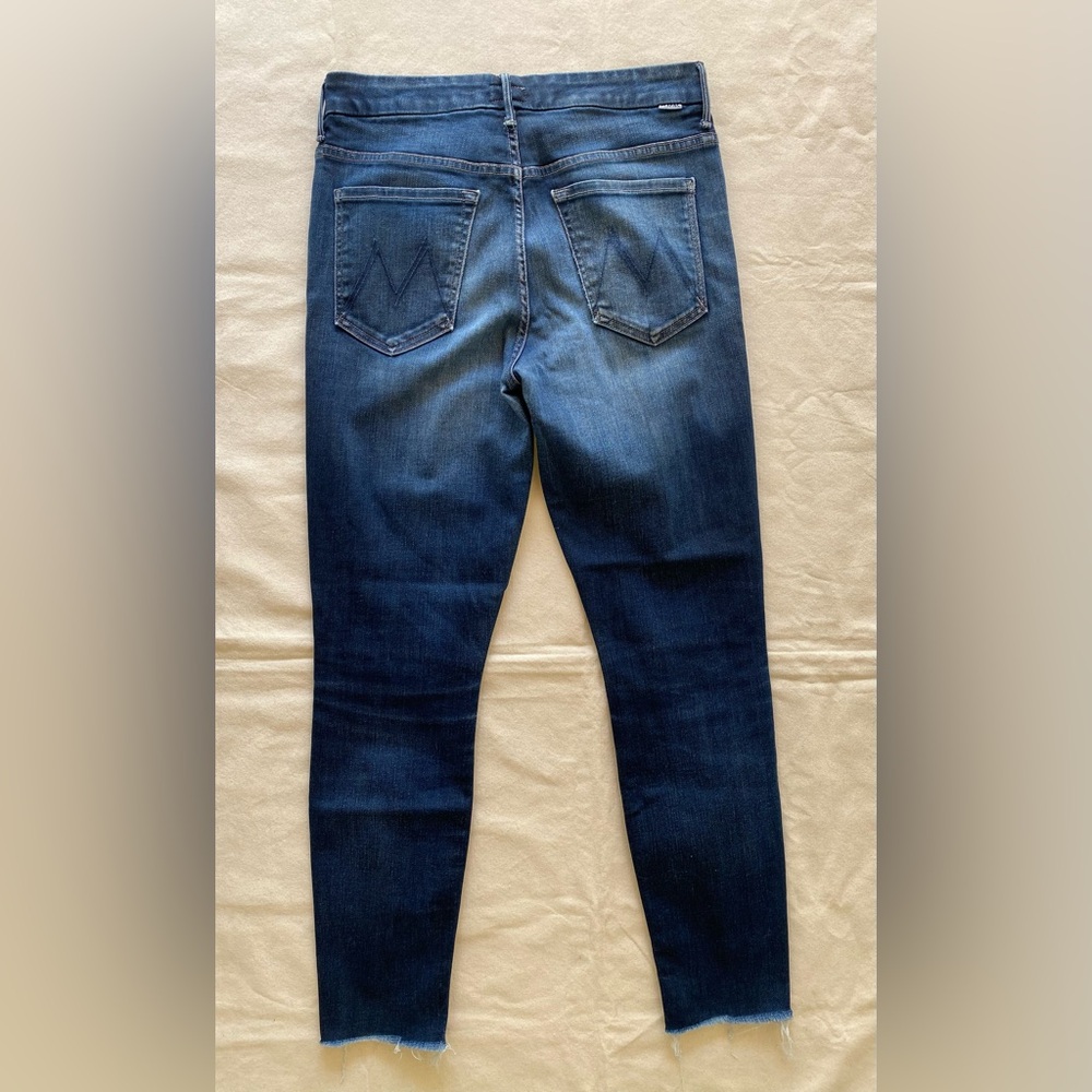 Mother The Looker High Waist Ankle Fray NightOwl Dark Wash Women's Blue Jeans 30 - Picture 3 of 12